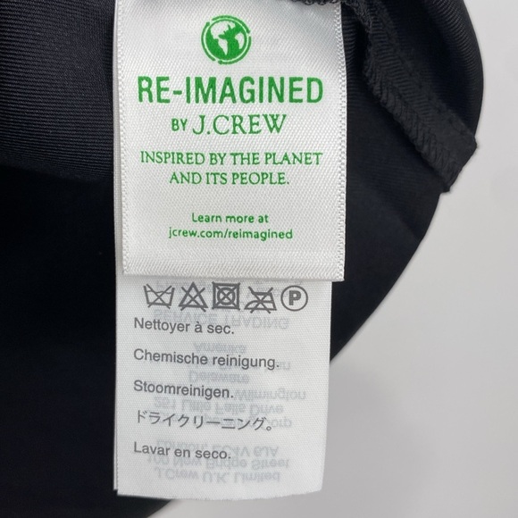 J. Crew Collection Silk Blouse Womens Size XXS Black Twill Ruffle-Collar Button - Picture 5 of 13